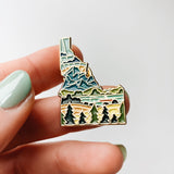 Idaho Enamel Pin | Gold Soft Enamel Pin | Illustrated United State Pin | Butterfly Clasp | 1.25"
