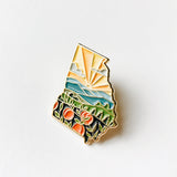 Georgia Enamel Pin | Gold Soft Enamel Pin | Illustrated United State Pin | Butterfly Clasp | 1.25"