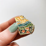Georgia Enamel Pin | Gold Soft Enamel Pin | Illustrated United State Pin | Butterfly Clasp | 1.25"
