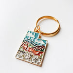 Utah Gold Enamel Keychain | Utah Outline Key Ring | Soft Enamel Illustrated State Keychain 1.5"
