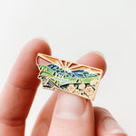 Montana Enamel Pin | Gold Soft Enamel Pin | Illustrated United States Pin | Butterfly Clasp | 1.25"