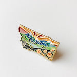 Montana Enamel Pin | Gold Soft Enamel Pin | Illustrated United States Pin | Butterfly Clasp | 1.25"