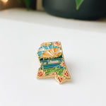 Mississippi Enamel Pin | Gold Soft Enamel Pin | Illustrated United States Pin | Butterfly Clasp | 1.25"
