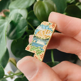 Mississippi Enamel Pin | Gold Soft Enamel Pin | Illustrated United States Pin | Butterfly Clasp | 1.25"