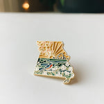 Missouri Enamel Pin | Gold Soft Enamel Pin | Illustrated United States Pin | Butterfly Clasp | 1.25"
