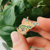 West Virginia Enamel Pin | Gold Soft Enamel Pin | Illustrated United States Pin | Butterfly Clasp | 1.25"