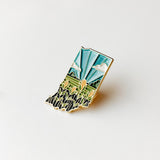 Indiana Enamel Pin | Gold Soft Enamel Pin | Illustrated United States Pin | Butterfly Clasp | 1.25"