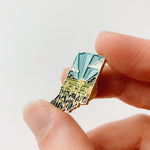 Indiana Enamel Pin | Gold Soft Enamel Pin | Illustrated United States Pin | Butterfly Clasp | 1.25"