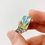 Indiana Enamel Pin | Gold Soft Enamel Pin | Illustrated United States Pin | Butterfly Clasp | 1.25"