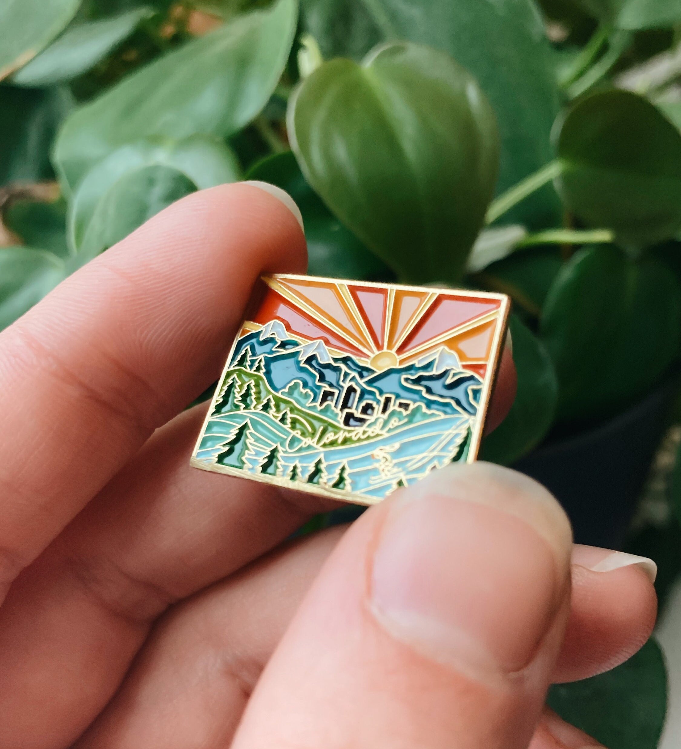 Colorado Enamel Pin | Gold Soft Enamel Pin | Illustrated United States Pin | Butterfly Clasp | 1.25"