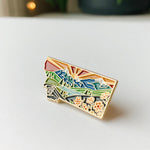 Montana Enamel Pin | Gold Soft Enamel Pin | Illustrated United States Pin | Butterfly Clasp | 1.25"
