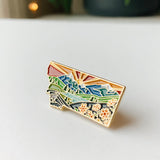 Montana Enamel Pin | Gold Soft Enamel Pin | Illustrated United States Pin | Butterfly Clasp | 1.25"