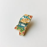 Mississippi Enamel Pin | Gold Soft Enamel Pin | Illustrated United States Pin | Butterfly Clasp | 1.25"