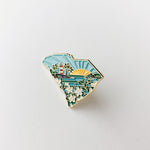 South Carolina Enamel Pin | Gold Soft Enamel Pin | Illustrated United States Pin | Butterfly Clasp | 1.25"