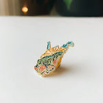 West Virginia Enamel Pin | Gold Soft Enamel Pin | Illustrated United States Pin | Butterfly Clasp | 1.25"