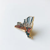 New York Enamel Pin | Gold Soft Enamel Pin | Illustrated United States Pin | Butterfly Clasp | 1.25"