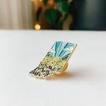 Indiana Enamel Pin | Gold Soft Enamel Pin | Illustrated United States Pin | Butterfly Clasp | 1.25"
