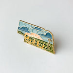 Nebraska Enamel Pin | Gold Soft Enamel Pin | Illustrated United States Pin | Butterfly Clasp | 1.25"