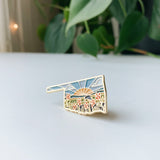 Oklahoma Enamel Pin | Gold Soft Enamel Pin | Illustrated United State Pin | Butterfly Clasp | 1.25"