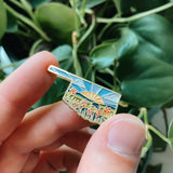 Oklahoma Enamel Pin | Gold Soft Enamel Pin | Illustrated United State Pin | Butterfly Clasp | 1.25"