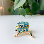 Alaska Enamel Pin | Gold Soft Enamel Pin | Illustrated United State Pin | Butterfly Clasp | 1.25"