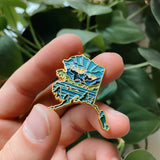 Alaska Enamel Pin | Gold Soft Enamel Pin | Illustrated United State Pin | Butterfly Clasp | 1.25"