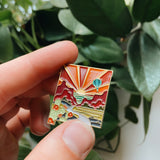 New Mexico Enamel Pin | Gold Soft Enamel Pin | Illustrated United State Pin | Butterfly Clasp | 1.25"