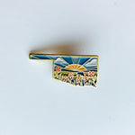 Oklahoma Enamel Pin | Gold Soft Enamel Pin | Illustrated United State Pin | Butterfly Clasp | 1.25"
