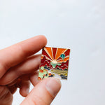 New Mexico Enamel Pin | Gold Soft Enamel Pin | Illustrated United State Pin | Butterfly Clasp | 1.25"