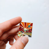 New Mexico Enamel Pin | Gold Soft Enamel Pin | Illustrated United State Pin | Butterfly Clasp | 1.25"