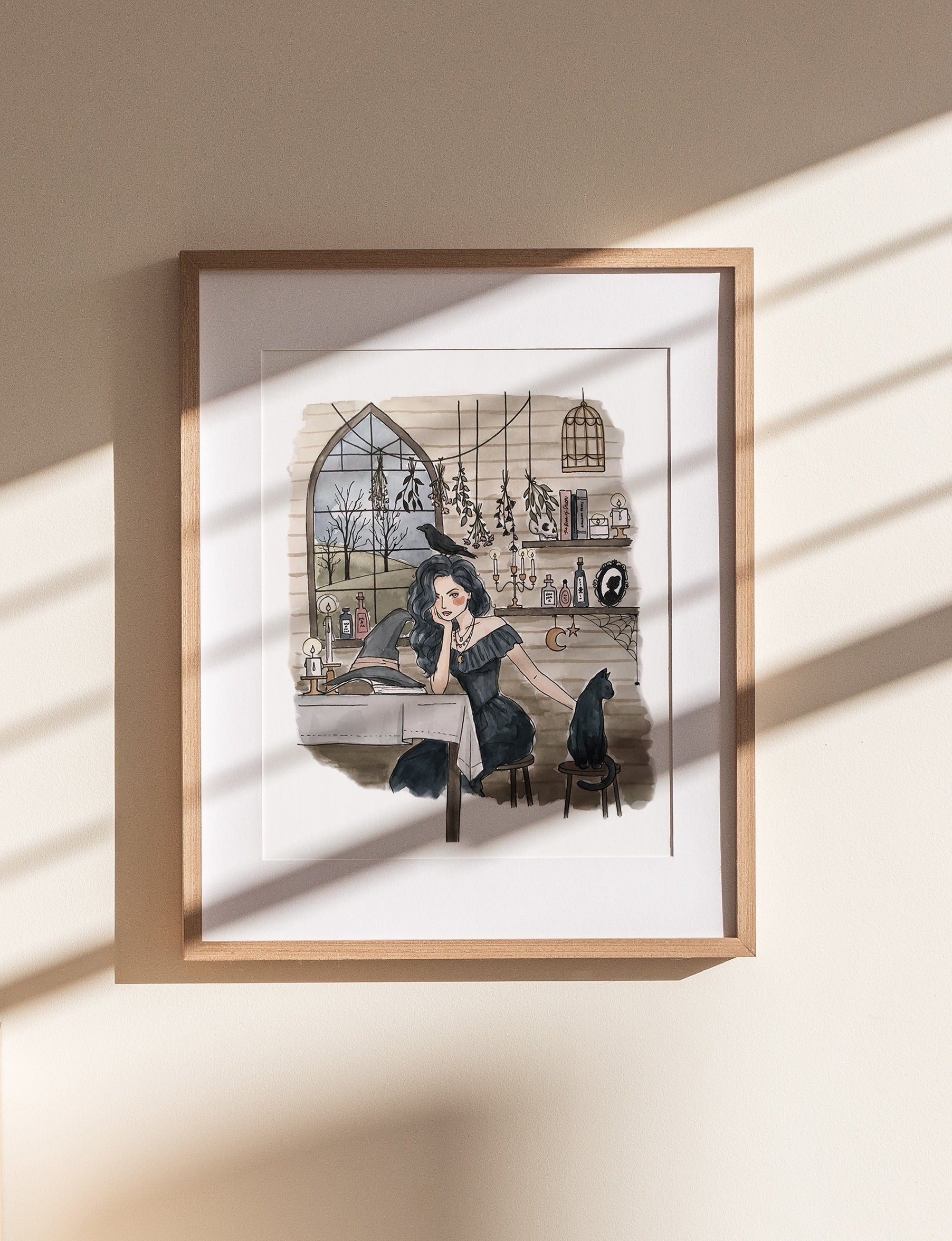 Witch Print | Watercolor Illustration | Wall Art | 8x10" 5x7" Archival Art Print