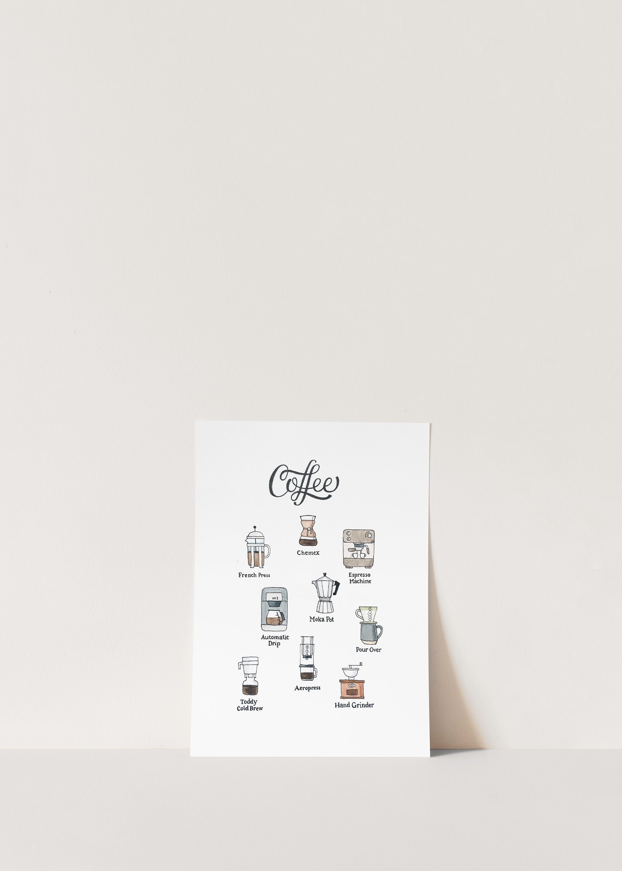 Coffee Print | Watercolor Illustration | Wall Art | 8x10" 5x7" Archival Art Print | Coffee Lover Gift