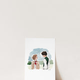 Little Women Print | Watercolor Illustration | Wall Art | 8x10" 5x7" Archival Art Print | Book Lover Gift | Jo & Laurie