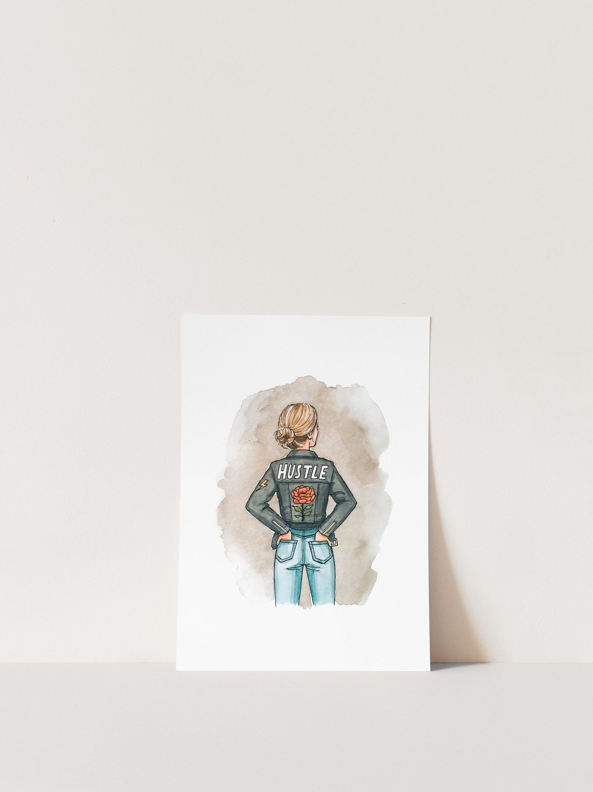 Hustle Watercolor Print | Physical Art Print | Fashion Wall Art | Abstract Wall Decor | Colorful Art Print | Gift for Fashion Lovers