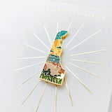 Gold Delaware Enamel Pin | Delaware Outline Pin | Illustrated State Pin | Butterfly Clasp | 1"