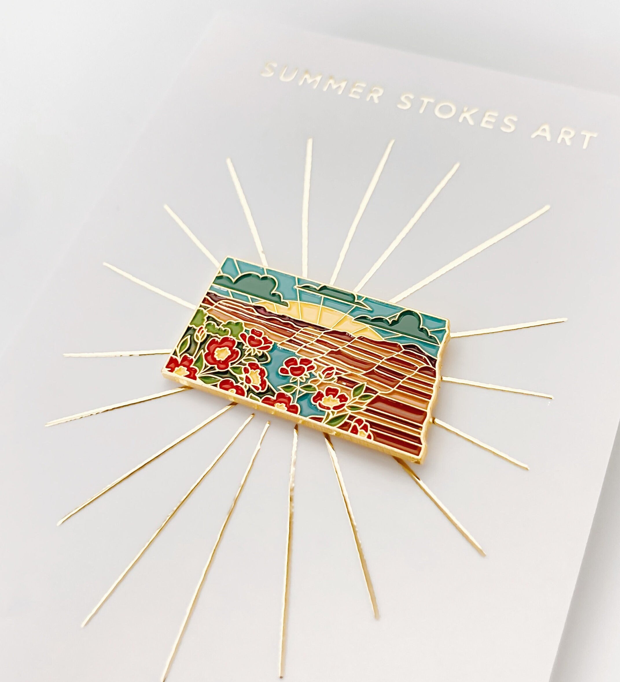 Gold North Dakota Enamel Pin | North Dakota Outline Pin | Illustrated State Pin | Butterfly Clasp | 1"