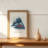 Beautiful Norway Landscape Art Print | Nordic Illustration | Scandinavian Art Print | Nature Wall Decor | Nursery Decor | Travel Wall Art