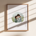 Pride & Prejudice Print | Watercolor Illustration | Wall Art | 8x10" 5x7" Archival Art Print | Book Lover Gift | Mr. Darcy Elizabeth Bennet