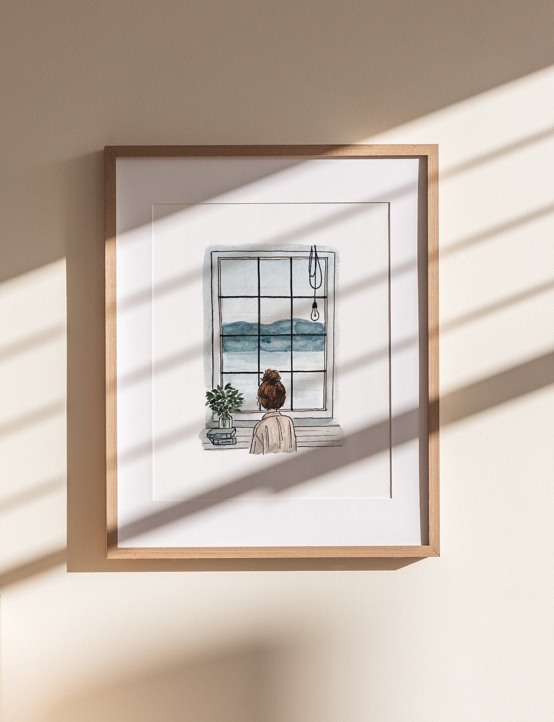 Moody Window Print | Watercolor Illustration | Wall Art | 8x10" 5x7" Archival Art Print