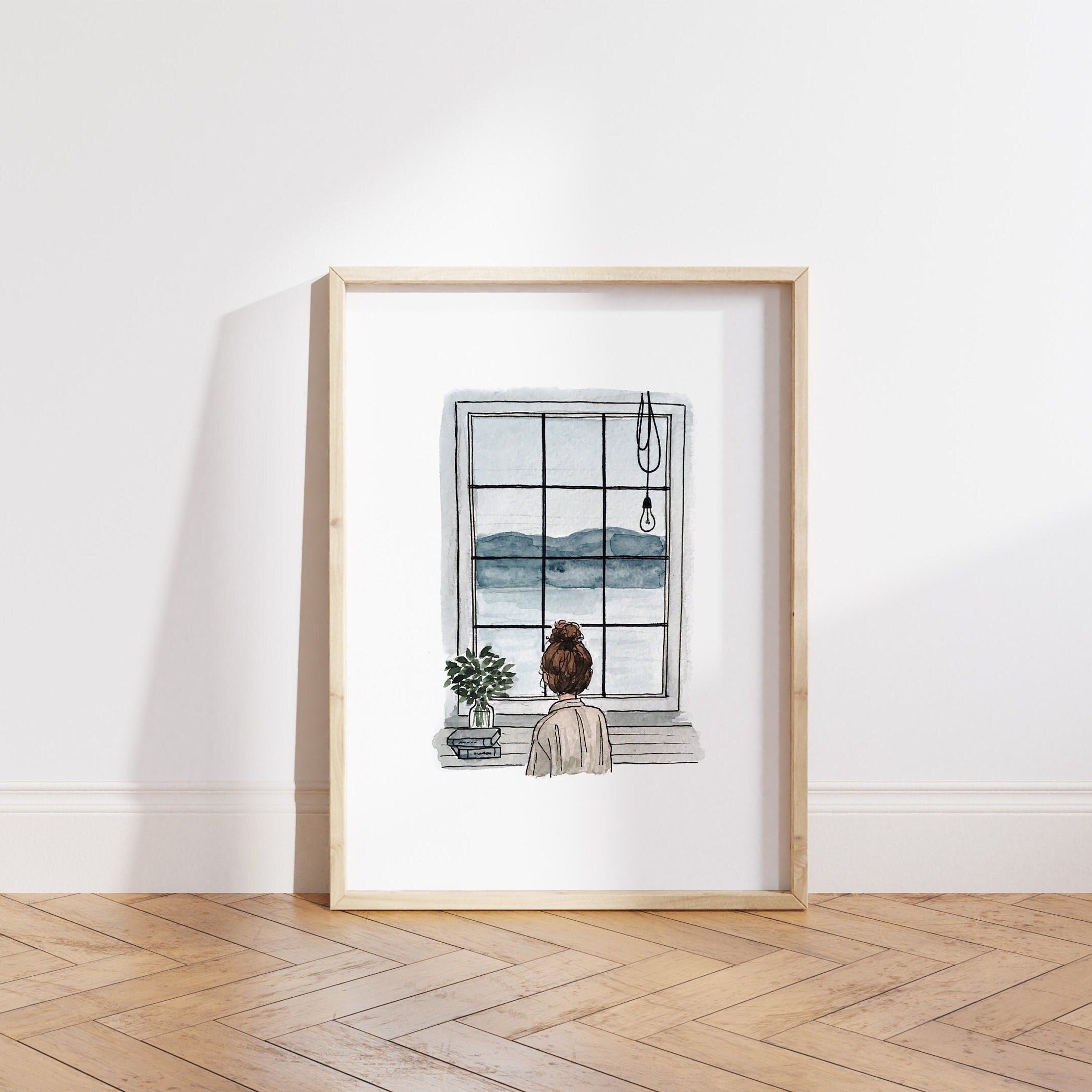 Moody Window Print | Watercolor Illustration | Wall Art | 8x10" 5x7" Archival Art Print