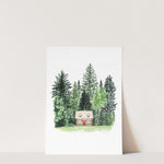 Cabin in the Woods Print | Watercolor Art Print | Pacific Northwest Illustration | Washington Oregon Idaho Decor | Moody PNW Wall Art