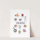 Breakfast Print | Watercolor Illustration Art Print | Food Art | Breakfast Painting | Kitchen Decor