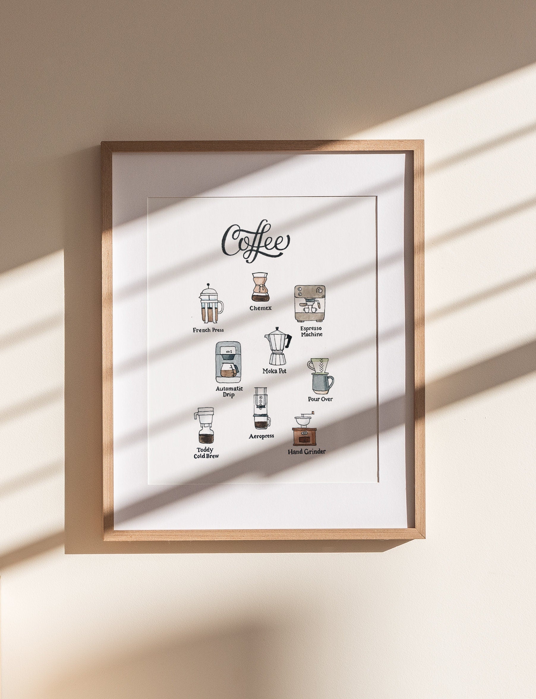 Coffee Print | Watercolor Illustration | Wall Art | 8x10" 5x7" Archival Art Print | Coffee Lover Gift