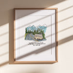 Travel Van Print | Watercolor Illustration Art Print | Travel Gift | Wanderlust | Van Travel Painting