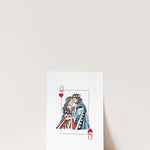 King and Queen Wall Art | Watercolor Illustration | 8x10" 5x7" Art Print | Valentines Gift | King & Queen Playing Cards | Wedding Gift