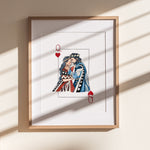 King and Queen Wall Art | Watercolor Illustration | 8x10" 5x7" Art Print | Valentines Gift | King & Queen Playing Cards | Wedding Gift