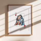 King and Queen Wall Art | Watercolor Illustration | 8x10" 5x7" Art Print | Valentines Gift | King & Queen Playing Cards | Wedding Gift