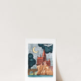 Wizard School Print | Watercolor Illustration | Wizarding Nursery Decor | Wall Art | 8x10" 5x7" Archival Art Print | Book Lover Gift