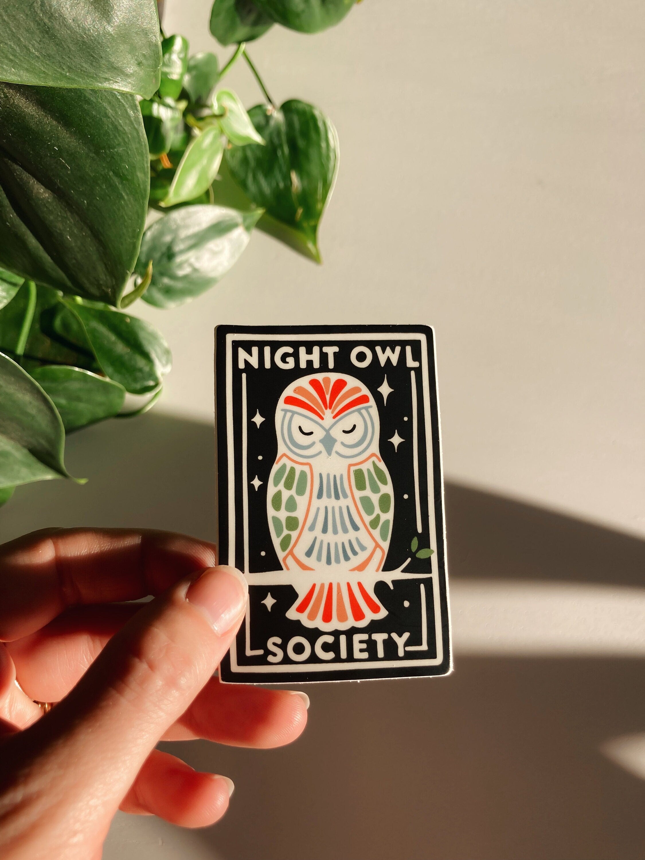 Night Owl Weatherproof, Durable Sticker | Waterproof | Cute Decal | Water Bottle Sticker | Phone decal