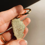 Illinois Gold Enamel Keychain | Illinois Outline Key Ring | Soft Enamel Illustrated State Keychain 1.75"